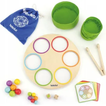 Dřevěná hračka Beleduc Hra Třídění Trénink Mozku Puzzle