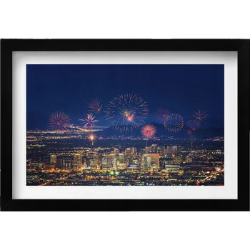 Obraz Nástěnný dekorativní foto obraz v černém rámu Město Phoenix v noci 30x20 cm