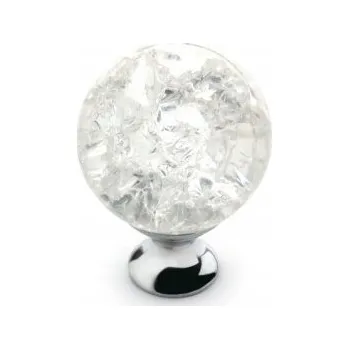 Nábytkové kování NÁBYTEK KNOFLÍK NÁBYTKOVÁ ÚCHYTKA CHROM S BÍLÝM KRYSTALEM CD7190 KOVOVÝ
