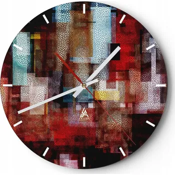 Hodiny Velké nástěnné hodiny 40x40 Abstrakce Skleněné hodiny Kulatý Tiché