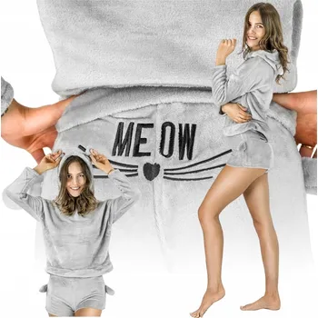 Dámské pyžamo Dámské pyžamo Onesies polyester šedé barvy, velikost S