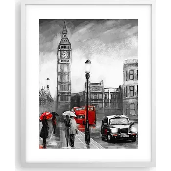 Obraz Obraz plakát v bílém rámu 40x50 Londýn foto plakáty do obýváku