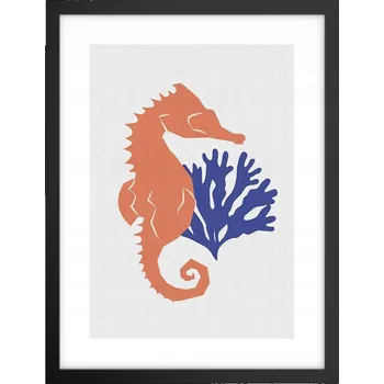 Obraz Obraz plakát v černém rámu do obýváku 30x40 mořský koník foto na zeď