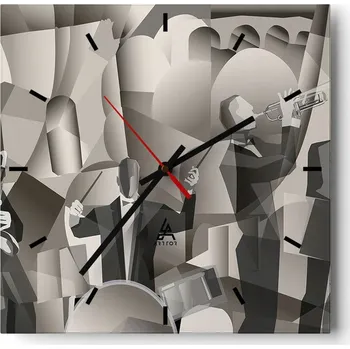 Hodiny Velké nástěnné hodiny 40x40 Abstrakce Skleněné tiché hodiny