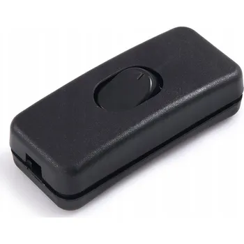 vypínač KOLÍSKOVÝ SPÍNAČ NA KABEL, NÁBYTKOVÝ, ČERNÝ, ZACVAKÁVACÍ