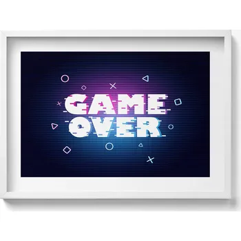 Obraz Obraz dekorace na zeď Stylizovaný nápis pro hráče Game over 70x50 cm