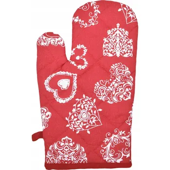 Chňapka Forbyt Vánoční kuchyňská chňapka Srdce na červeném 20437 1 ks 18x28 cm