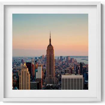 Obraz Dekorativní nástěnný obraz v rámu s grafikou Panorama New Yorku 50x50 cm