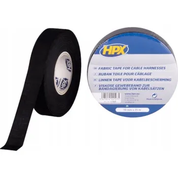 Lepicí páska Izolační páska látková HPX 52900 černá, 19 mm x 25 m pro ochranu kabelů