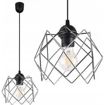 ZÁVĚSNÉ STROPNÍ SVÍTIDLO LUSTR ČERNÝ LOFT STŘÍBRNÝ CHROMOVÝ DO KUCHYNĚ OBÝVÁKU