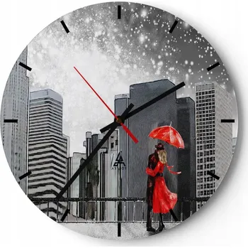 Hodiny Velké nástěnné hodiny 40x40 Jork - Skleněné hodiny Kulatý Tiché