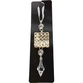 Vánoční dekorace KRÁSNÁ VÁNOČNÍ OZDOBA závěs ZLATÁ s křišťály