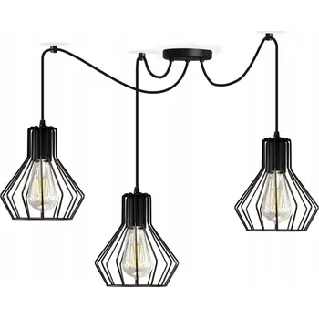 Závěsná lampa pavouk stropní nastavitelná drátěná BELL 3 černá, vhodná pro LED žárovky