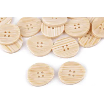 Galanterie Knoflík krémový nepravidelný 30mm (Knoflík plastový krémový 30mm)