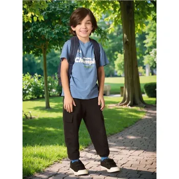 Chlapecké kalhoty Sinsay - Tepláky cargo - černá - 8526N-99X - 8526N-99X-122