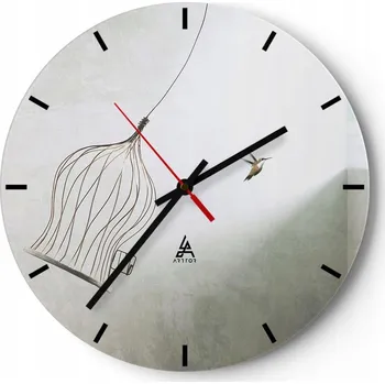 Hodiny Velké nástěnné hodiny 40x40 Abstrakce Skleněné hodiny Kulatý Tiché