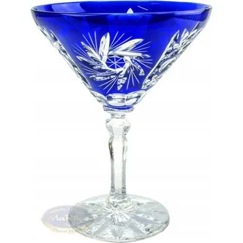 Sklenice Kobaltově modré křišťálové skleničky na martini 110 ml