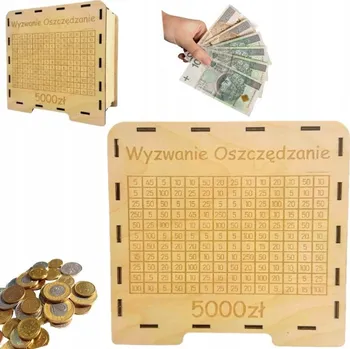 Obraz DŘEVĚNÁ KASIČKA VÝZVA ÚSPORY STÍRACÍ PLÁN NA DÁREK UPOMÍNKA