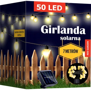 Venkovní osvětlení Girlanda Solární Red Garden, délka 950 cm