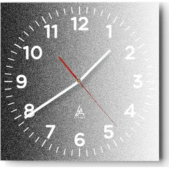 Hodiny Nástěnné hodiny do obýváku 40x40 Černo-Bílé Tiché hodiny na skle Bez hlučnosti