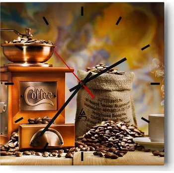 Hodiny Velké nástěnné hodiny 40x40 cm - Gastronomie - Skleněné hodiny - Tichý chod