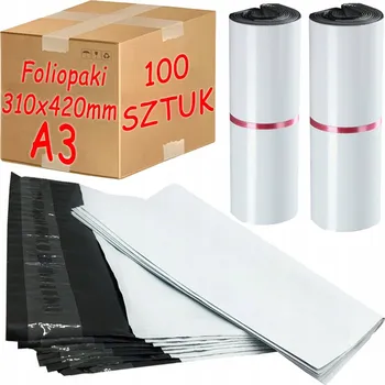 Obálka Plastové Obálky Bílé obálky pro balení A3 310x420 mm - 100 ks