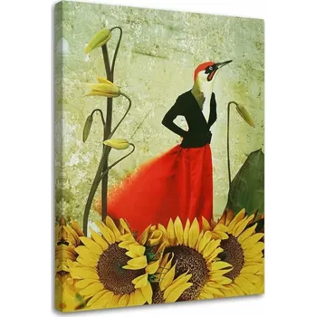 Obraz Obraz na plátně Pták v červené sukni 70x100