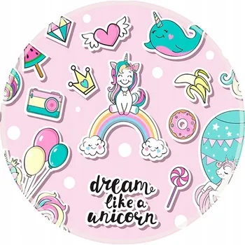 Podložka pod nábytek Ochranná podložka POD ŽIDLI kulatá 100cm Jednorožci