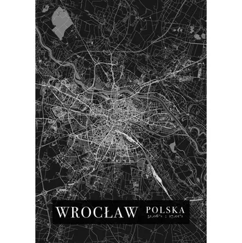 Obraz Plakát Mapa Wrocławě bez rámu 59,4 x 84,1 cm