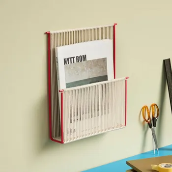 Lampička HÜBSCH Držák časopisů String, nástěnný, krémově bílý/červený krémová bílá, červená - Doprava zdarma