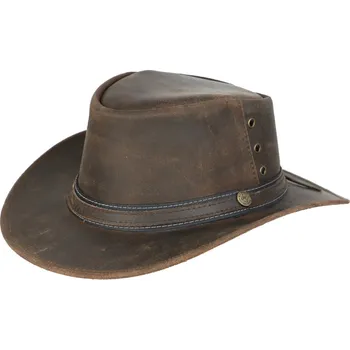 Klobouk Australský klobouk kožený - kožený klobouk SCIPPIS LONGFORD Velikost: 57 cm (M)