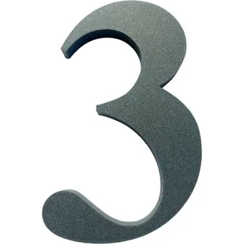 Domovní cedule Domovní číslo popisné 3 na zateplenou fasádu barva antracit, výška 170 mm (Domovní číslo 3 antracit)