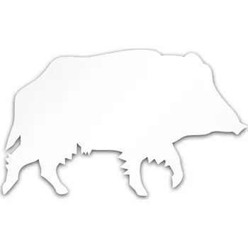 Samolepicí dekorace na vozidlo MYSLIVECKÝ ZNAK SAMOLEPKA REFLEXNÍ NA AUTO DIVOKÉ PRASÁTKO