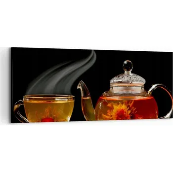Obraz Obraz na plátně do obývacího pokoje ložnice 120x50 čaj foto obrazy na zeď
