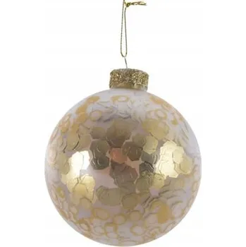 Vánoční dekorace Vánoční Baňky zlaté plátky 3 ks vánoční stromek svátky