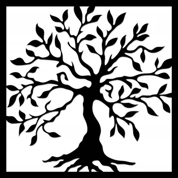 Obraz Strom Života Ažurová Dekorace Panel Obraz 3D na Zeď 40 x 40 cm