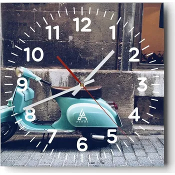 Hodiny Nástěnné hodiny do obýváku 40x40 Itálie Tiché Skleněné hodiny Bez hlučného chodu