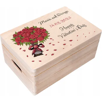 Dárková krabička Valentýnský krabička s gravírováním dárek přání pro milovanou osobu 30x20