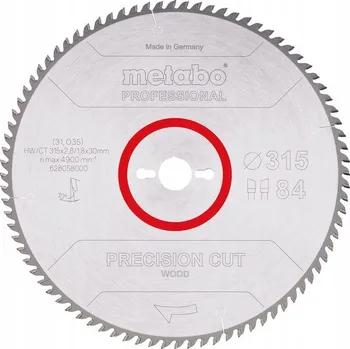 Okružní pila METABO PILA KOTOUČOVÁ HW/CT 315x30x84z PRECISION CUT WOOD PROFESSIONAL