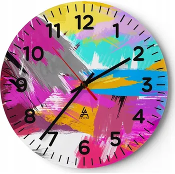 Hodiny Kuchyňské nástěnné hodiny 30x30 Abstrakce Moderní skleněné hodiny Tiché