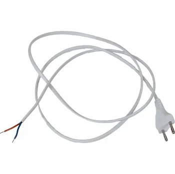 elektrický kabel Kabel s plochou vidlicí 2x0,50 mm 1,5 m Bílý - vyrobeno v Polsku