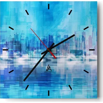 Hodiny Velké nástěnné hodiny 40x40 Abstrakce Skleněné tiché hodiny