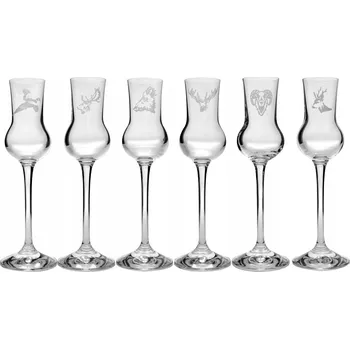 Sklenice Skleničky na koňak, skleničky na likér, skleničky na vodu, sklenice na vodku , koktejlové skleničky , slavnostní poháry HUNTER bezbarvé 70ml 6 ks