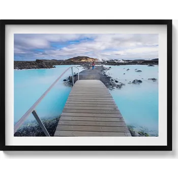 Obraz Nástěnný dekorativní obraz v rámu s grafikou: Islandská atrakce, 80x60 cm