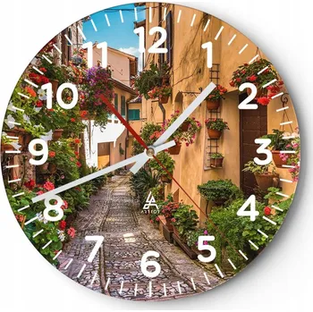 Hodiny Kuchyňské nástěnné hodiny 30x30 Město Moderní skleněné hodiny do obýváku Tiché