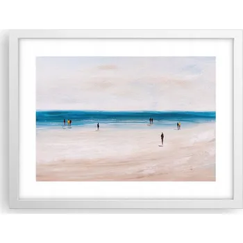 Obraz Obraz plakát v bílém rámu do obýváku 40x30 pláž foto plakáty na zeď
