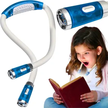 Lampička LED LAMPičKA NA KRK NA ČTENÍ KNIH, SILNÁ FLEXIBILNÍ SVÍTILNA NA BATERIE