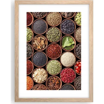 Obraz Obraz plakát v rámu světlý dub do obýváku 30x40 gastronomie na zeď