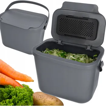 Odpadkový koš NÁDOBA NA BIO ODPAD odpadkový koš pro třídění do kuchyně 6 l 18x24.5x19 cm šedá