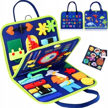 Dřevěná hračka Manipulační deska MONTESSORI senzorický ZÁMEK PRO UČENÍ